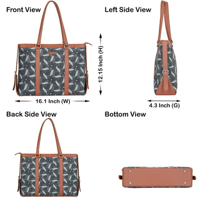 Women’s Olive Laptop Tote Bags with Vegan Leather Trim – Wholesale