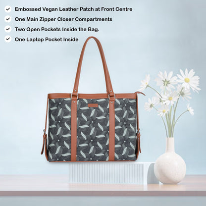 Women’s Olive Laptop Tote Bags with Vegan Leather Trim – Wholesale