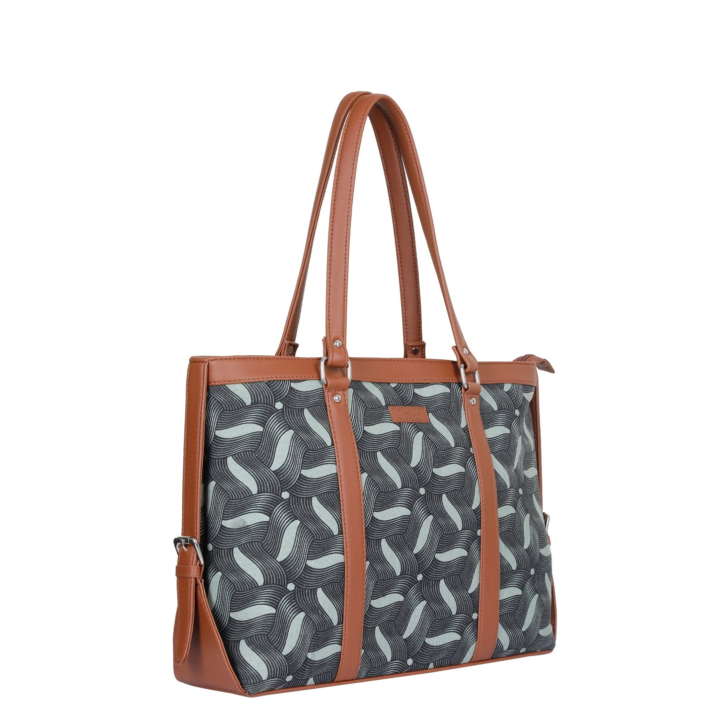 Women’s Olive Laptop Tote Bags with Vegan Leather Trim – Wholesale
