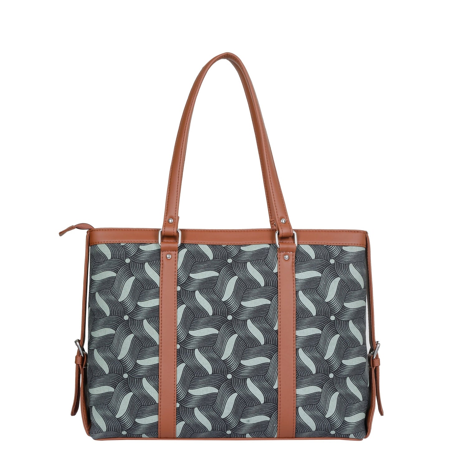 Women’s Olive Laptop Tote Bags with Vegan Leather Trim – Wholesale