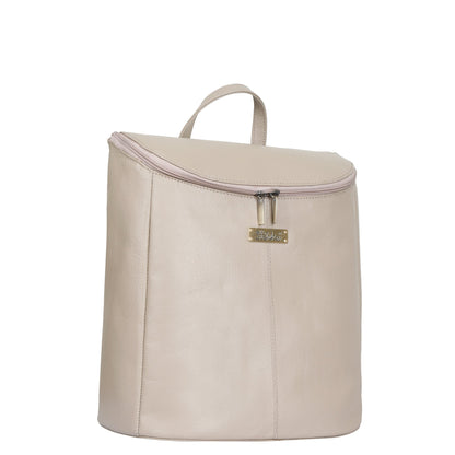 Wholesale Women's Taupe Genuine Leather Backpack Purse - Daypack For Travel, Daily Use and Work