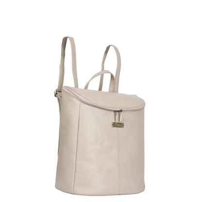 Wholesale Women's Taupe Genuine Leather Backpack Purse - Daypack For Travel, Daily Use and Work