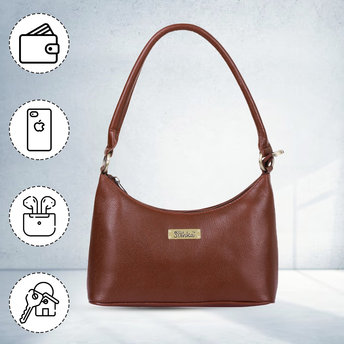 Brown Genuine Leather Hobo Shoulder Handbags Wholesale for Women – Hobo Tote Purse