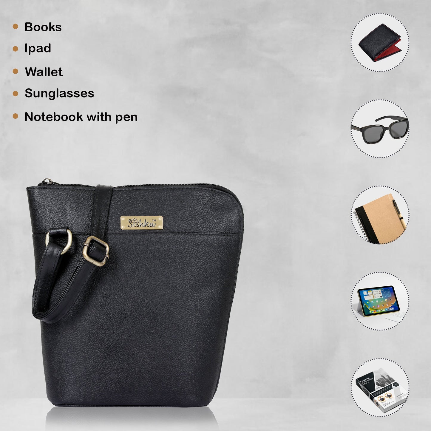 Black Genuine Leather Shoulder Sling bag Wholesale for Women – Crossbody Organizer Purse