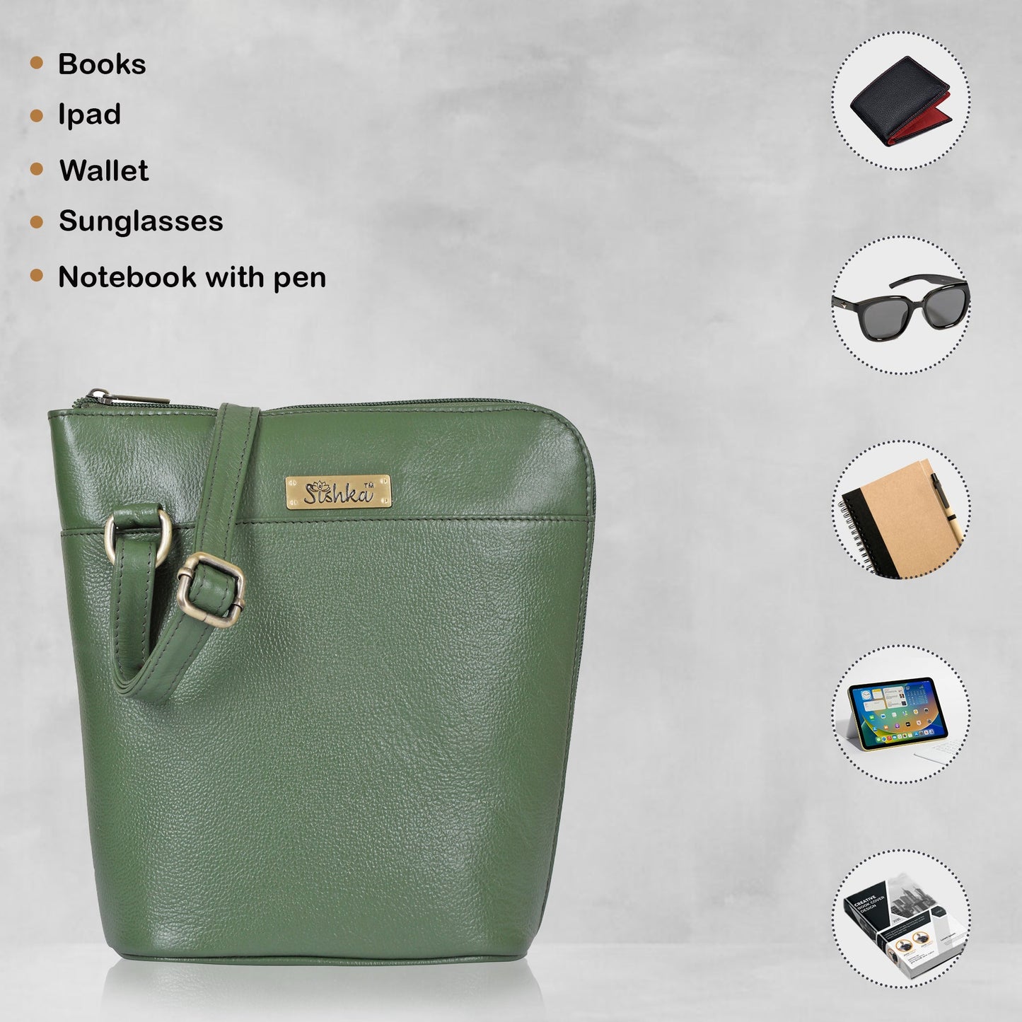Olive Genuine Leather Shoulder Sling bag Wholesale for Women  – Shoulder Purse