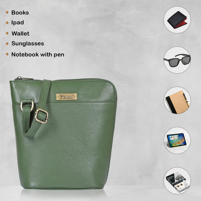 Olive Genuine Leather Shoulder Sling bag Wholesale for Women  – Shoulder Purse