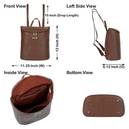 Wholesale Women's Brown Genuine Leather Backpack Purse – Designer Shoulder Bag