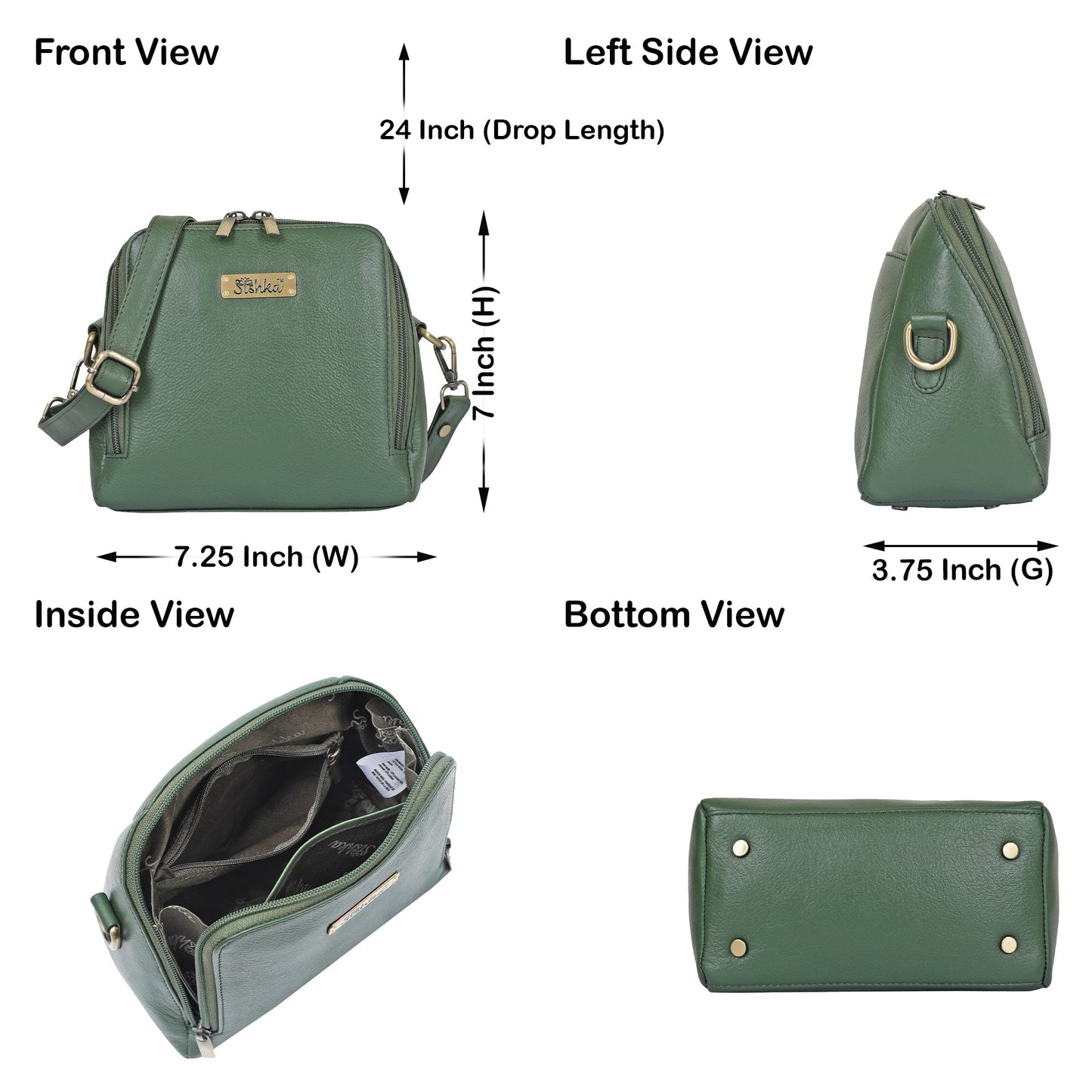Wholesale Women's Olive Genuine Leather Crossbody Bag Style – Premium Shoulder Bag