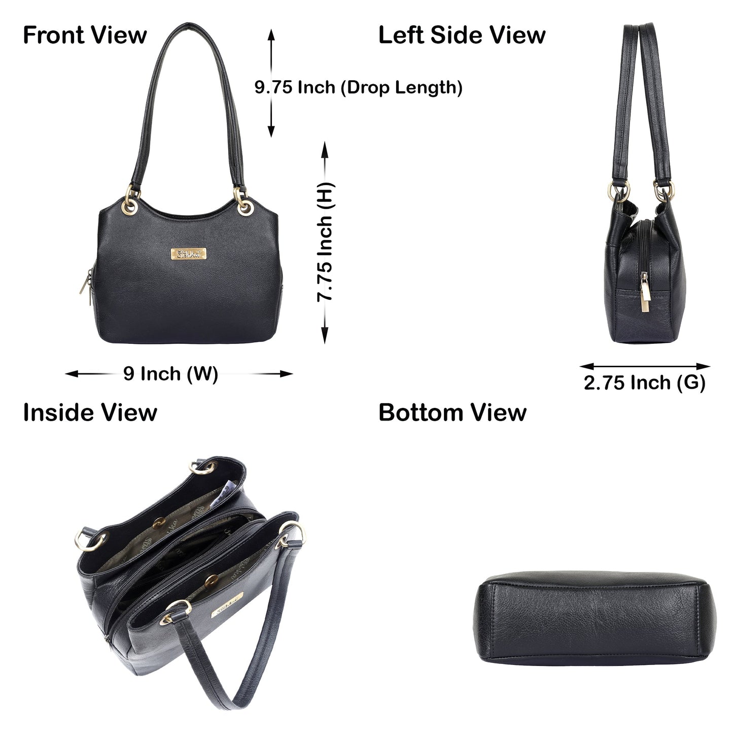 Black Genuine Leather Shoulder Handbag Wholesale for Women – Hobo Tote Purse