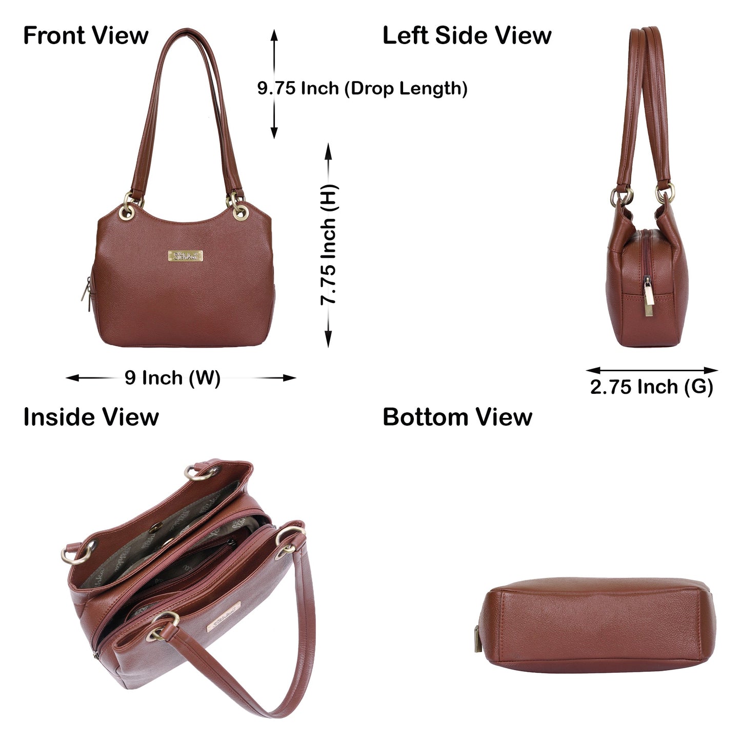 Brown Genuine Leather Shoulder Bag Wholesale for Women – Tote Purse & Handbag