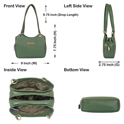Olive Genuine Leather Shoulder Bag Wholesale for Women – Designer Tote Handbag
