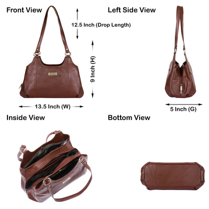 Wholesale Brown Genuine Leather Satchel Shoulder Bag For Women | Daily Use, Travel, Trips