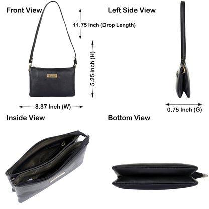 Black Genuine Leather Crossbody Shoulder Bag Wholesale for Women – Sleek Crossover Purse