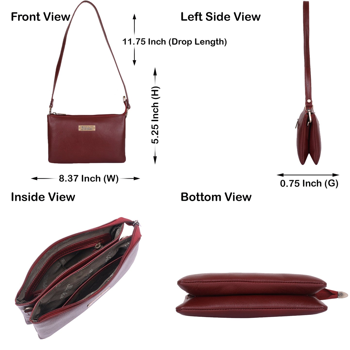 Cherry Red Genuine Leather Crossbody Shoulder Bag Wholesale  for Women – Sleek Crossover Shoulder Purse