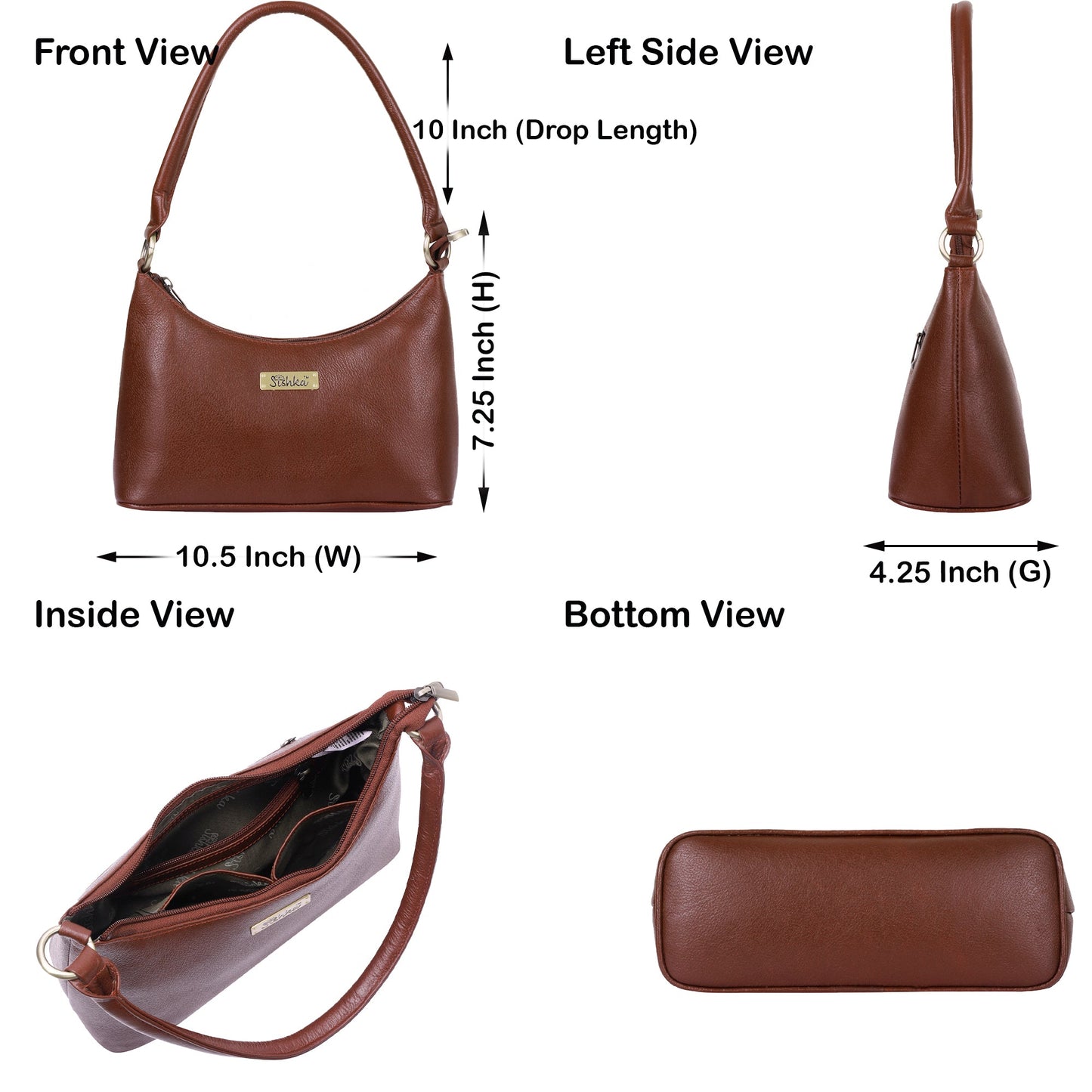 Brown Genuine Leather Hobo Shoulder Handbags Wholesale for Women – Hobo Tote Purse