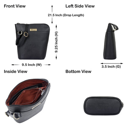Black Genuine Leather Shoulder Sling bag Wholesale for Women – Crossbody Organizer Purse
