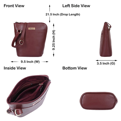 Cherry Red Genuine Leather Shoulder Sling bag Wholesale for Women