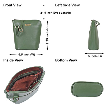 Olive Genuine Leather Shoulder Sling bag Wholesale for Women  – Shoulder Purse