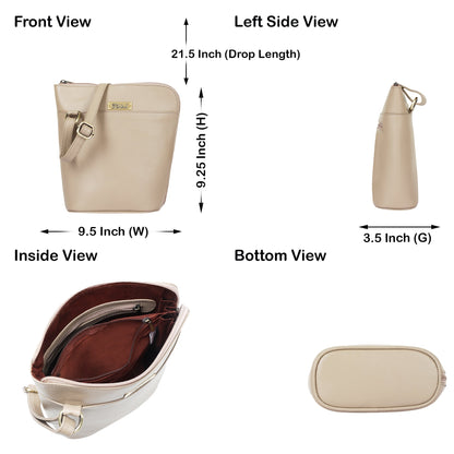 Taupe Genuine Leather Shoulder Sling bag Wholesale for Women  – Shoulder Purse