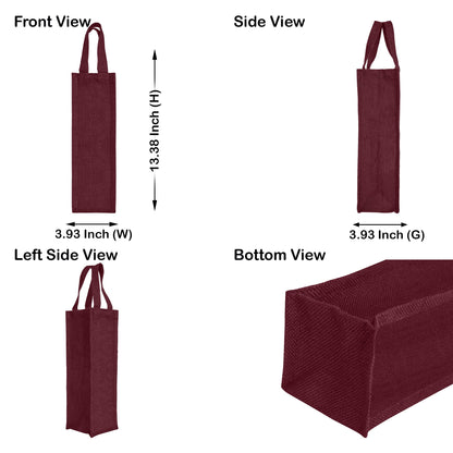 Reusable Jute Wine Gift Bags – Coloured Bottle Bags for Celebrations & Events, Wholesale (Pack of 6)