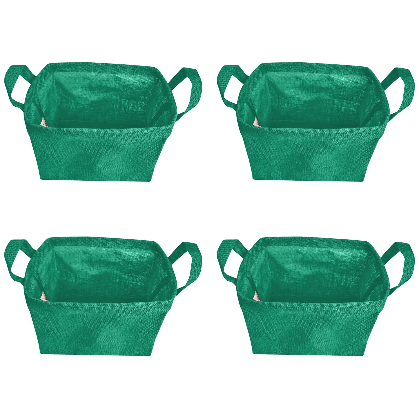 Wholesale Coloured Burlap  Reusable Jute Storage Basket  (Packs of 4)