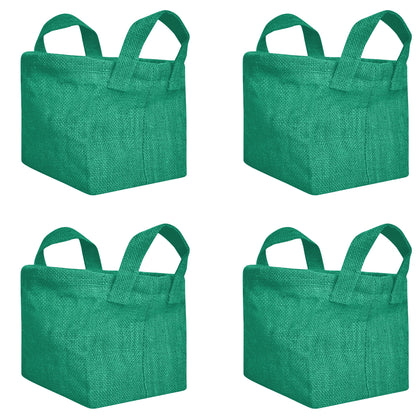 Wholesale Coloured Rectangular Burlap Jute Storage Basket (Packs of 4)