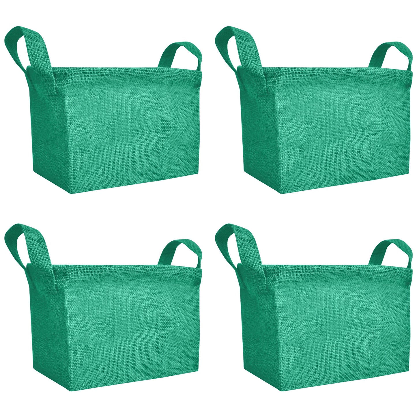 Wholesale Coloured Burlap Reusable Jute Laundry Basket  (Packs of 4)