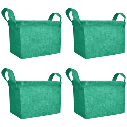 Wholesale Coloured Burlap Reusable Jute Laundry Basket  (Packs of 4)