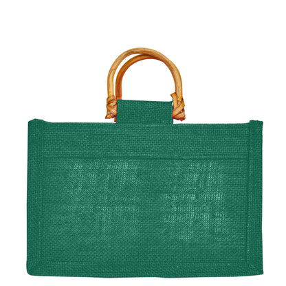 Wholesale Colourful Burlap Jute Gift Bags with Cane Handles (Packs of 7)