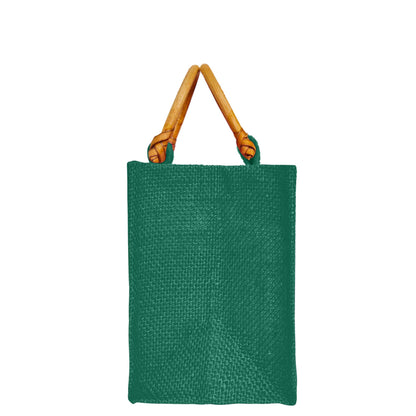 Wholesale Colourful Burlap Jute Gift Bags with Cane Handles (Packs of 7)