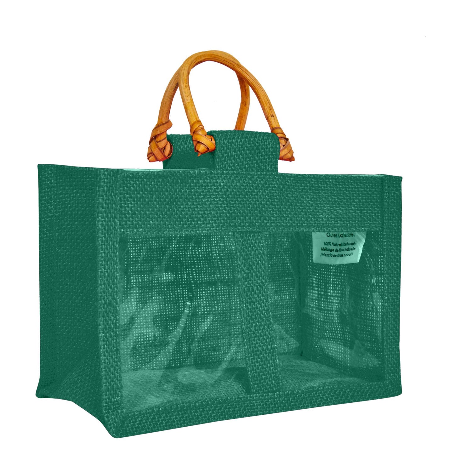 Wholesale Colourful Burlap Jute Gift Bags with Cane Handles (Packs of 7)