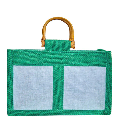Wholesale Eco-Friendly Coloured Burlap Jute Gift Bags with Organza  (Packs of 7)