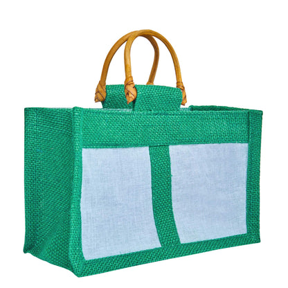 Wholesale Eco-Friendly Coloured Burlap Jute Gift Bags with Organza  (Packs of 7)