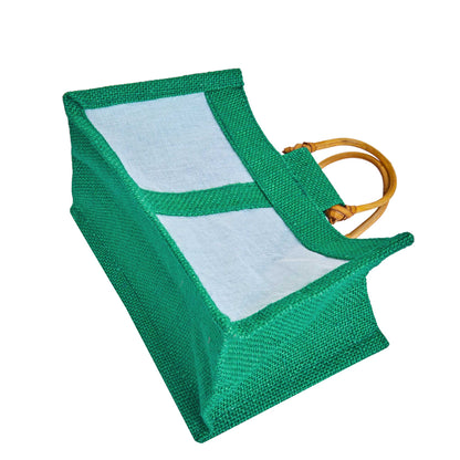 Wholesale Eco-Friendly Coloured Burlap Jute Gift Bags with Organza  (Packs of 7)