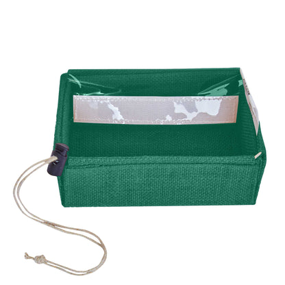 Wholesale Eco-Friendly Coloured Burlap Jute Gift Boxes with PVC Window for Events(Packs of 7)