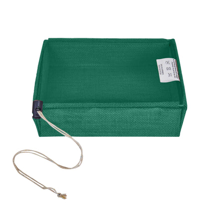 Wholesale Reusable Coloured Burlap Jute Gift Boxes with PVC Window forParty gift (Packs of 7)
