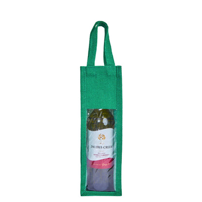 Reusable Jute Wine Gift Bags – Coloured Bottle Bags for Celebrations & Events, Wholesale (Pack of 6)
