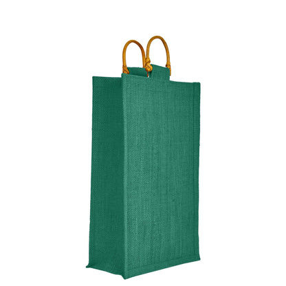 Coloured Jute Wine Burlap Gift Bags – Reusable 2-Bottle Wholesale Tote Bags, Gifting, Weddings, Parties & Holidays (Packs of 6)