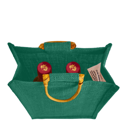 Coloured Jute Wine Burlap Gift Bags – Reusable 2-Bottle Wholesale Tote Bags, Gifting, Weddings, Parties & Holidays (Packs of 6)
