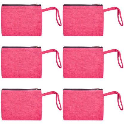 Eco Friendly Multipurpose  Jute Makeup Bags Set of 6 for Women Wholesale Supply