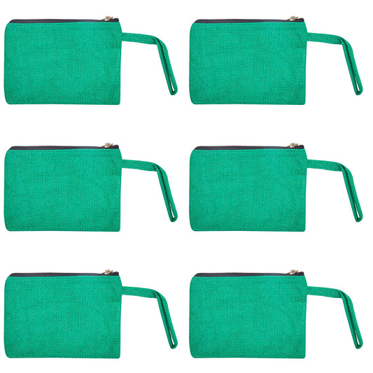 Eco Friendly Multipurpose  Jute Makeup Bags Set of 6 for Women Wholesale Supply