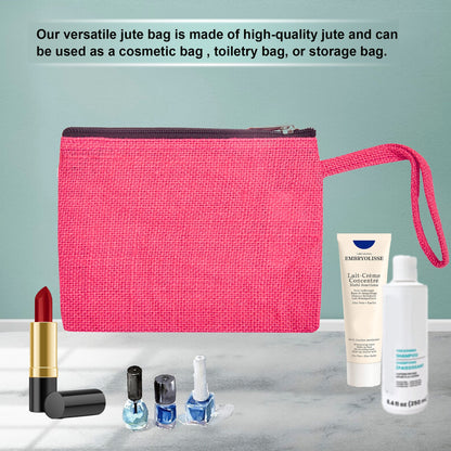 Eco Friendly Multipurpose  Jute Makeup Bags Set of 6 for Women Wholesale Supply