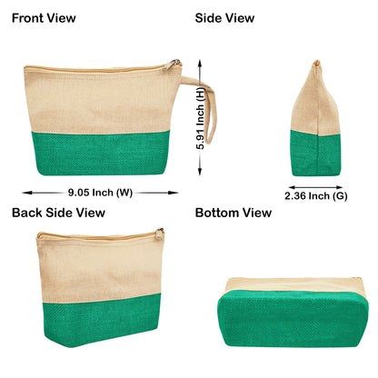 High Quality Stylish  Canvas Jute Cosmetic Pouches Pack of 6 for Women Wholesale Supply
