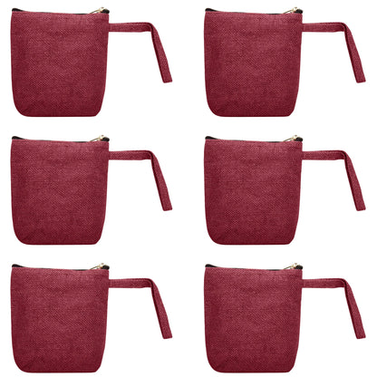 Premium Premium  Jute Cosmetic Bags Pack of 6 for Women Wholesale Supply