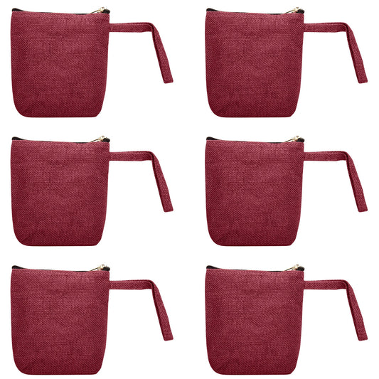 Premium Premium  Jute Cosmetic Bags Pack of 6 for Women Wholesale Supply