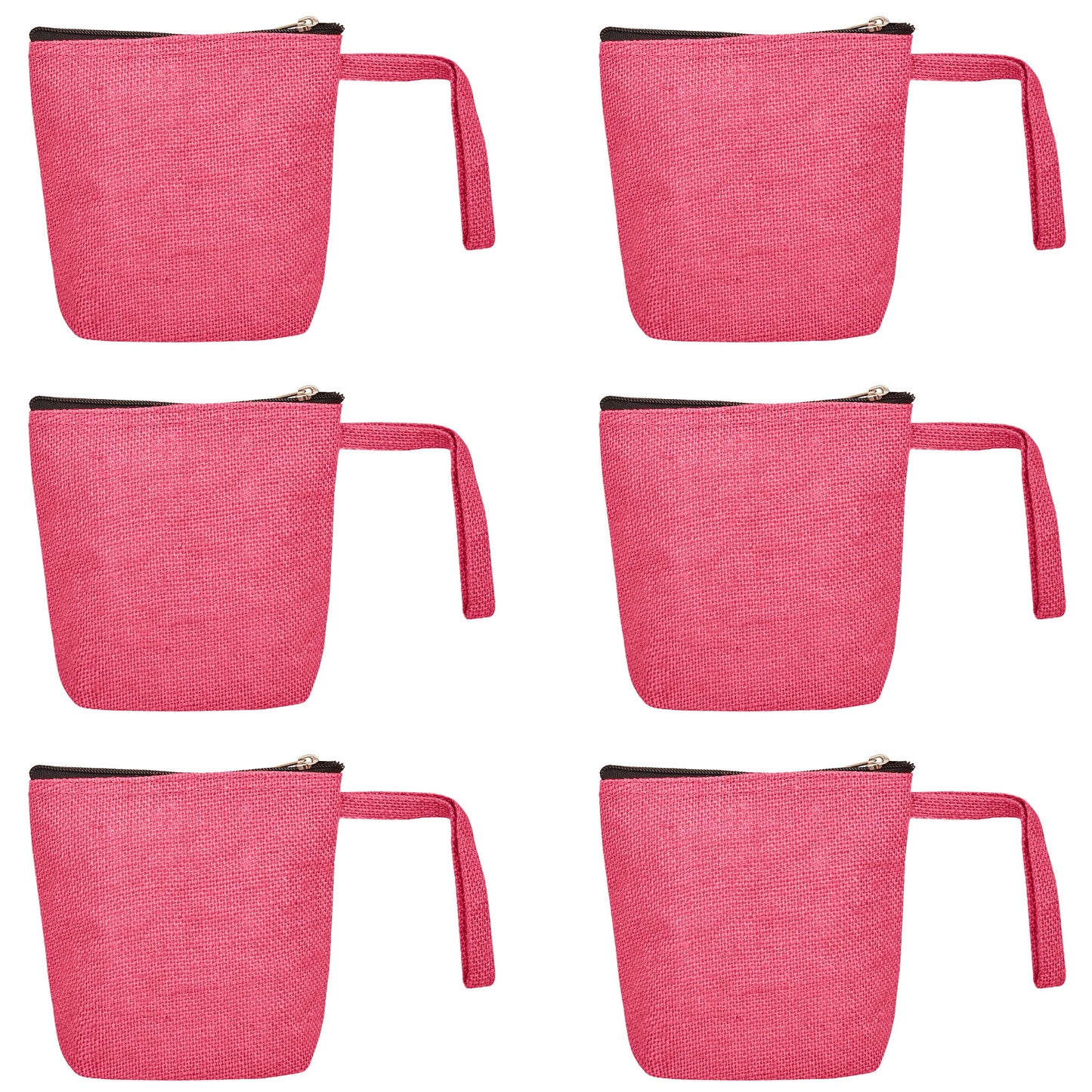 Premium Premium  Jute Cosmetic Bags Pack of 6 for Women Wholesale Supply