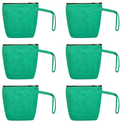 Premium Premium  Jute Cosmetic Bags Pack of 6 for Women Wholesale Supply