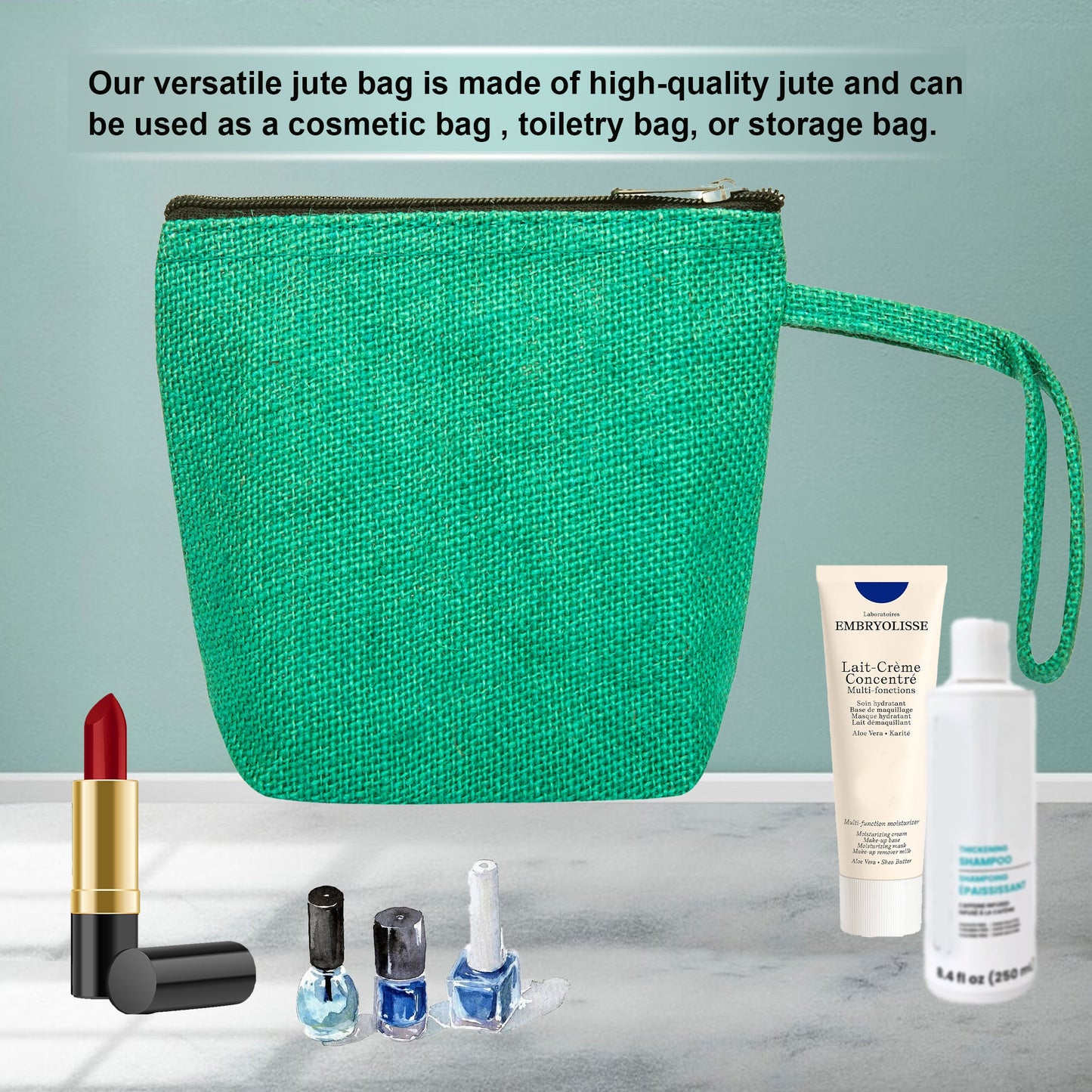 Premium Premium  Jute Cosmetic Bags Pack of 6 for Women Wholesale Supply
