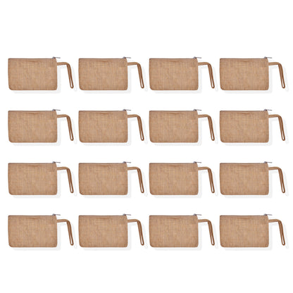 Travel Ready Travel  Burlap Cosmetic Makeup Organizer Bags for Women Wholesale Supply
