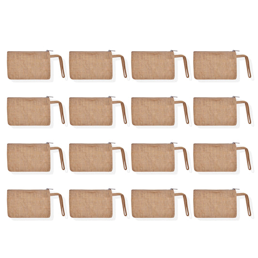 Travel Ready Travel  Burlap Cosmetic Makeup Organizer Bags for Women Wholesale Supply